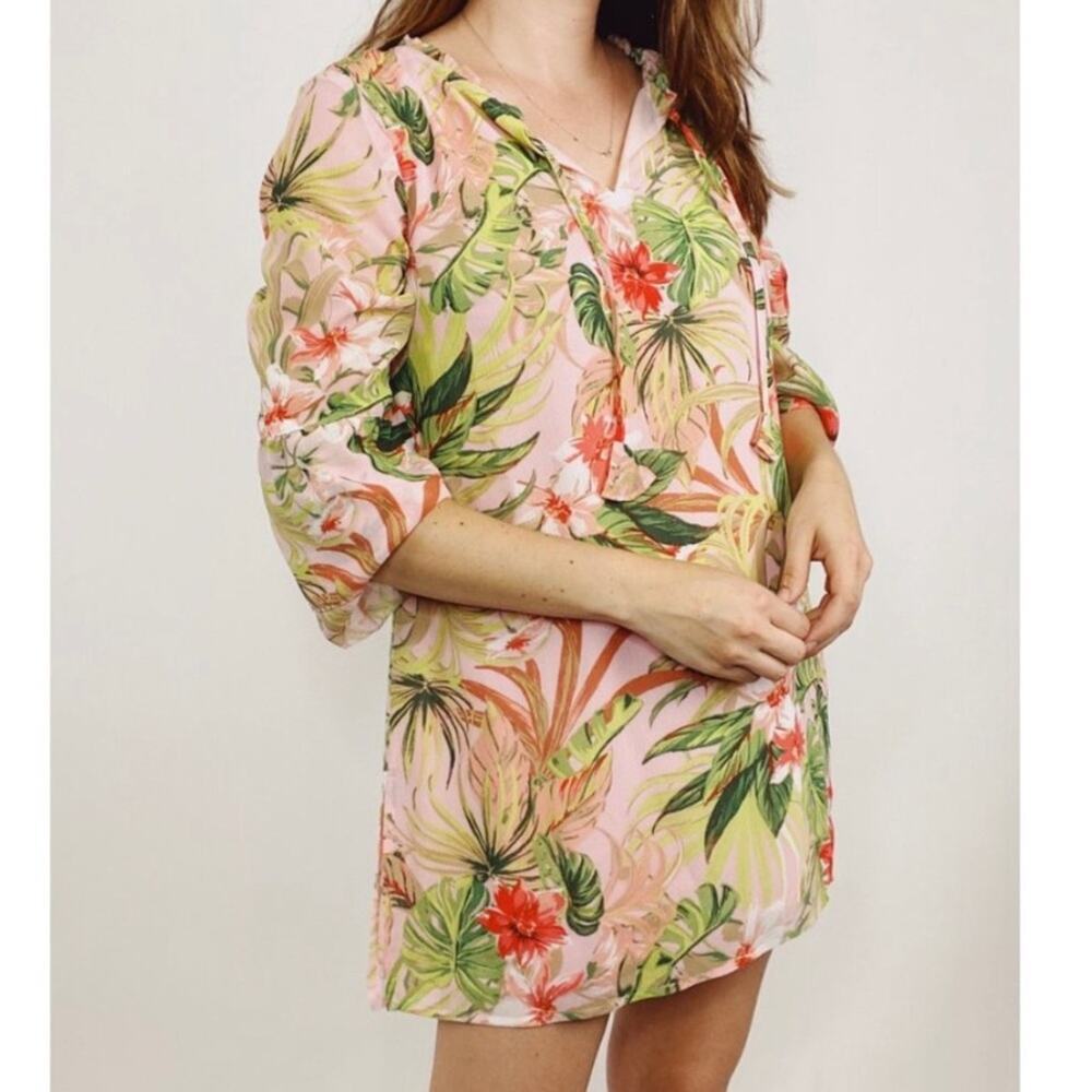 J. Jill Tropical Gauzy Beach Tunic